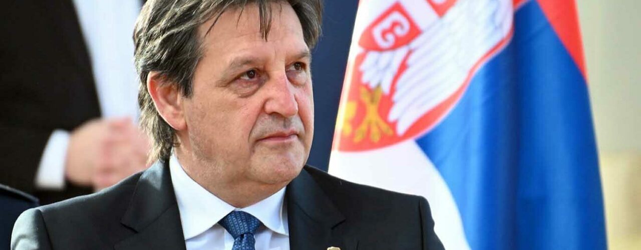 Bratislav Gašić ispred zastave